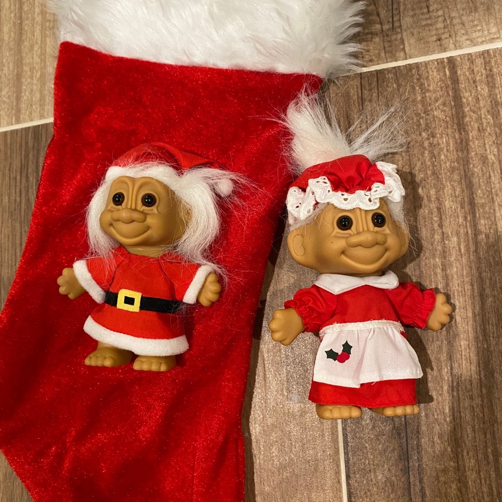 RARE Santa Christmas trolls - mr & Mrs clause